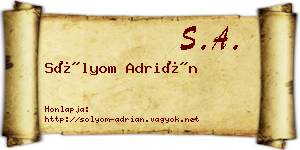 Sólyom Adrián névjegykártya